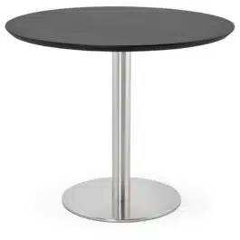 Petite table de bureau / à diner ronde ‘INDIANA’ noire – Ø 90 cm