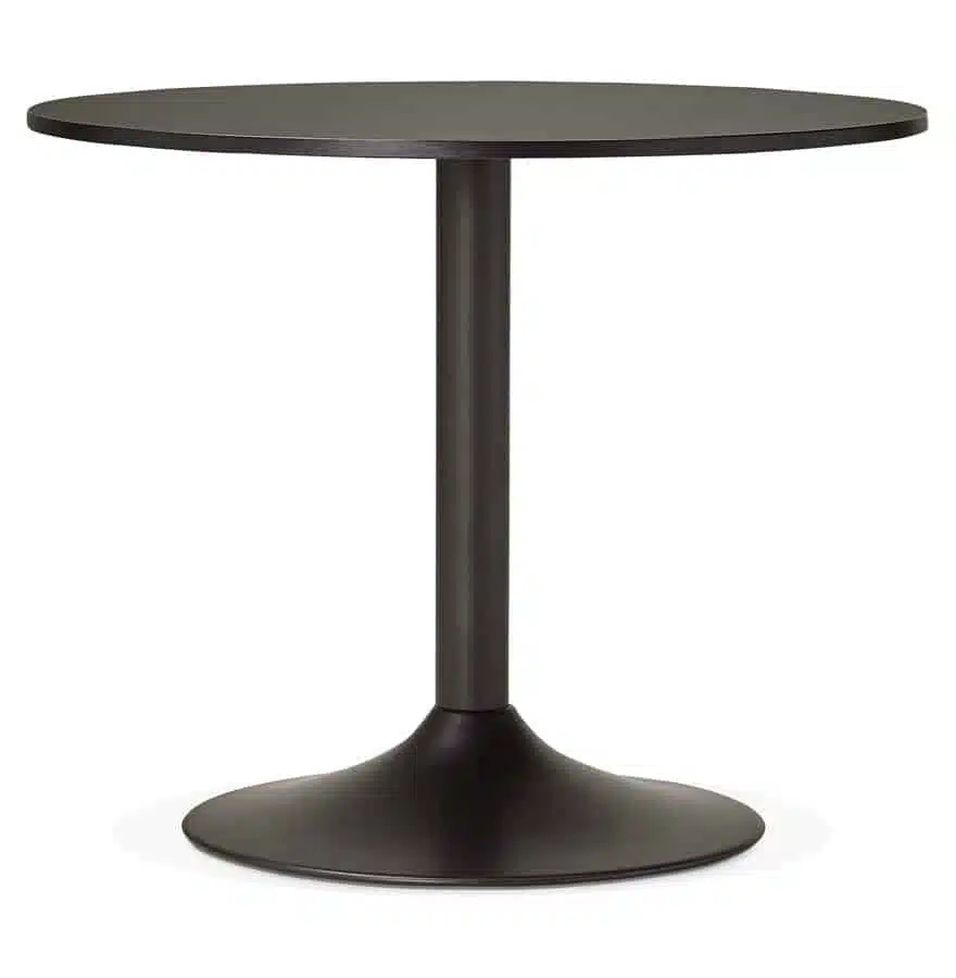Petite table de bureau/à diner ronde 'ATLANTA' noire - Ø 90 cm