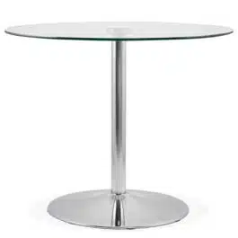 Petite table de cuisine ronde ‘YOUPI’ en verre – Ø 90 cm