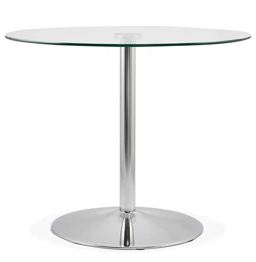 Petite table de cuisine ronde 'YOUPI' en verre - Ø 90 cm