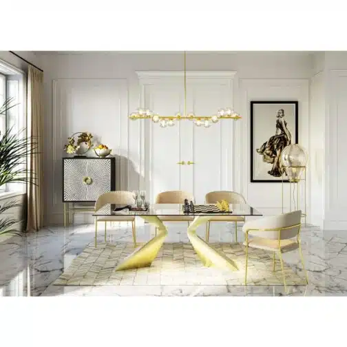 Table Gloria 200x100cm dorée Kare Design