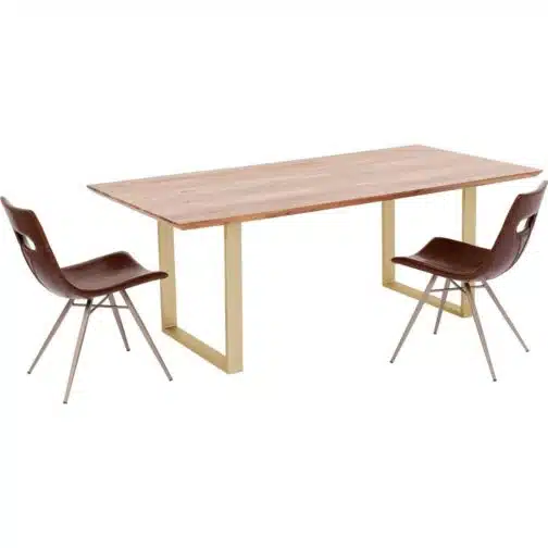 Table Symphony acacia laiton 160x80cm Kare Design
