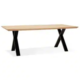 Table à diner ‘ALEXANDRA’ en chêne avec pieds noirs – 200X100 CM
