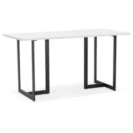 Table à diner / bureau design ‘TITUS’ en bois blanc – 150×70 cm