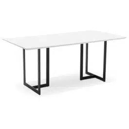 Table à diner / bureau design ‘TITUS’ en bois blanc – 180×90 cm