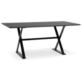 Table à diner / bureau design avec pieds en croix ‘HAVANA’ noire – 180×90 cm