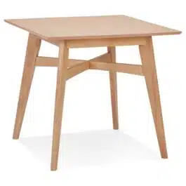 Table à diner carrée ‘MAEVA’ en bois finition naturelle – 80×80 cm