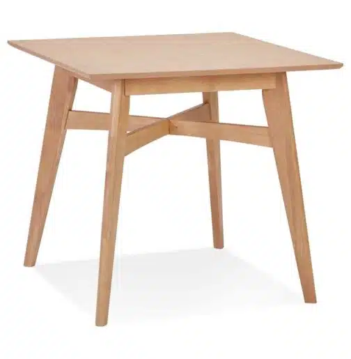 Table à diner carrée 'MAEVA' en bois finition naturelle - 80x80 cm