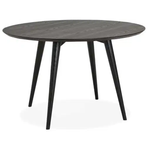 Table à dîner ronde 'SWEDY' en bois noir - Ø 120 cm
