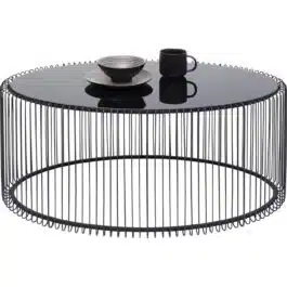 Table basse ovale Wire 60x90cm noire Kare Design