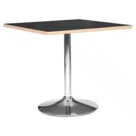 Table carrée ‘CASTO SQUARE’ noire et pied chromé – 80×80 cm