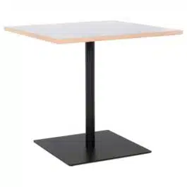 Table carrée ‘FUSION SQUARE’ blanche et structure noire – 80×80 cm