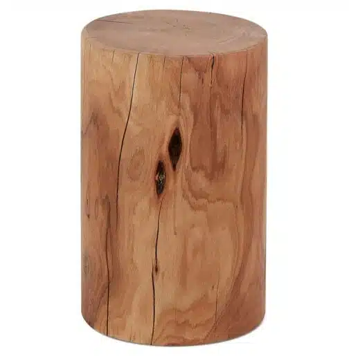Table d'appoint / Tabouret tronc d'arbre 'STOLY' en bois massif finition naturelle
