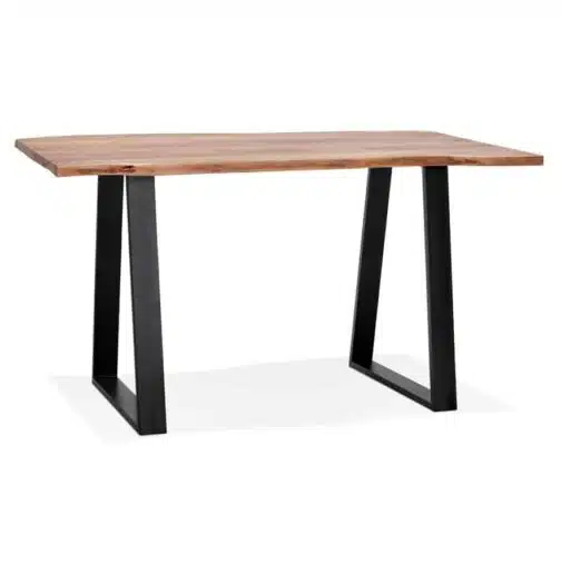 Table de bar haute 'RAFA' en bois massif et métal - 160x90 cm