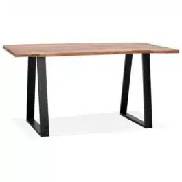 Table de bar haute ‘RAFA’ en bois massif et métal – 200×95 cm