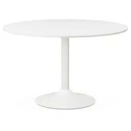 Table de bureau/à diner ronde ‘ORLANDO’ blanche – Ø 120 cm