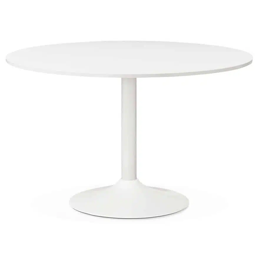 Table de bureau/à diner ronde 'ORLANDO' blanche - Ø 120 cm