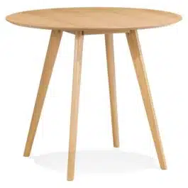 Table de cuisine ronde ‘MIDY’ finition naturelle style scandinave – ø 90 cm
