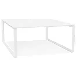 Table de réunion / bureau bench ‘BAKUS SQUARE’ blanc – 140×140 cm