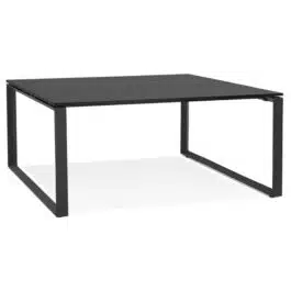 Table de réunion / bureau bench ‘BAKUS SQUARE’ noir – 140×140 cm