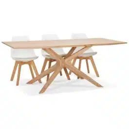 Table de salle à manger ‘MANITOU’ en chêne massif – 195×95 cm