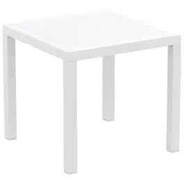 Table de terrasse ‘CANTINA’ design en matière plastique blanche – 80×80 cm