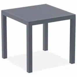 Table de terrasse ‘CANTINA’ design en matière plastique gris foncé – 80×80 cm
