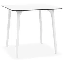 Table de terrasse carrée ‘LAGOON’ blanche intérieur / extérieur – 80×80 cm