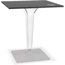 Table de terrasse carrée ‘LIMPID’ noire intérieur/extérieur – 68×68 cm