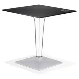 Table de terrasse carrée ‘VOCLUZ’ noire intérieur/extérieur – 68×68 cm