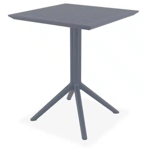 Table de terrasse pliable 'FOLY' carrée gris foncé - 60x60 cm