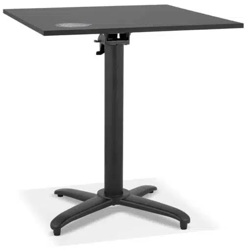 Table de terrasse pliable 'NOCTALI' carrée noire - 68x68 cm