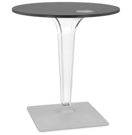 Table de terrasse ronde 'LIMPID' noire intérieur/extérieur - Ø 68 cm