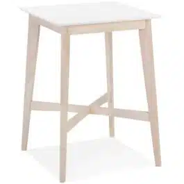 Table haute ‘GALLINA’ en bois blanc et finition naturelle