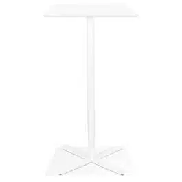 Table haute design ‘EVEREST’ blanche carrée – 70×70 cm