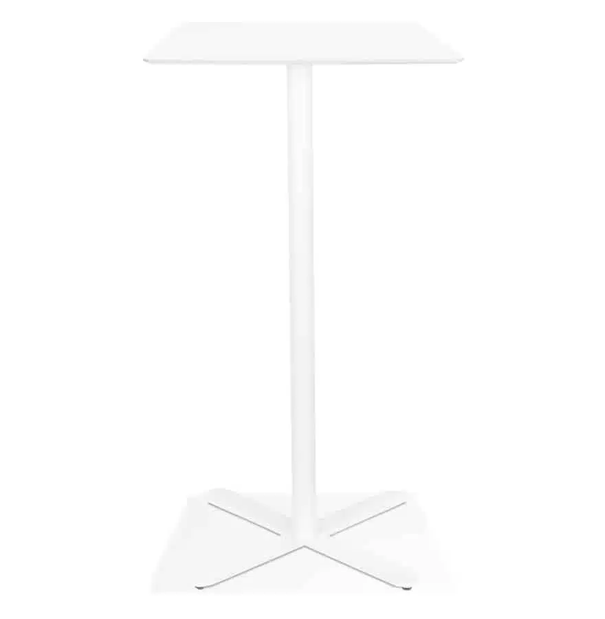 Table haute design 'EVEREST' blanche carrée - 70x70 cm