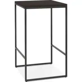 Table haute design ‘STRAMOS’ finition Wengé avec structure noire vouée aux pro de la restauration