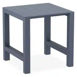 Table haute extensible ‘ATCHAM’ en matière plastique gris foncé – intérieur / extérieur – 100(140)x100 cm