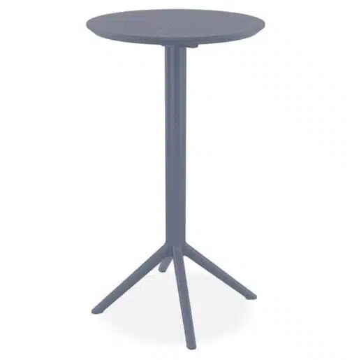 Table haute pliable 'GIMLI BAR' en matière plastique gris foncé - intérieur / extérieur - Ø 60 cm