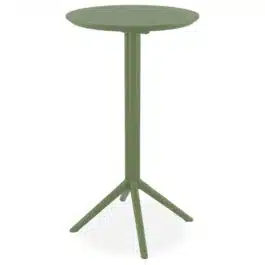 Table haute pliable ‘GIMLI BAR’ en matière plastique verte – intérieur / extérieur – Ø 60 cm