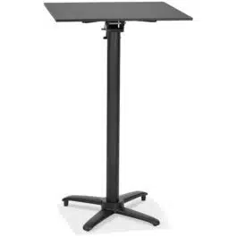 Table haute pliable ‘PAXTON’ carrée noire – 68×68 cm