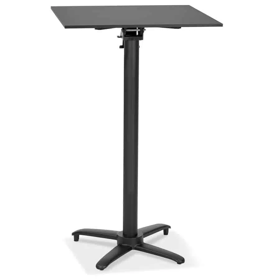 Table haute pliable 'PAXTON' carrée noire - 68x68 cm