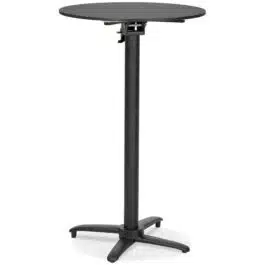 Table haute pliable ‘PAXTON’ ronde noire – Ø 68 cm