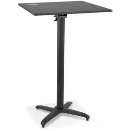 Table haute pliable ‘PENUMBRA’ carrée noire – 68×68 cm