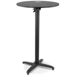 Table haute pliable ‘PENUMBRA’ ronde noire – Ø 68 cm