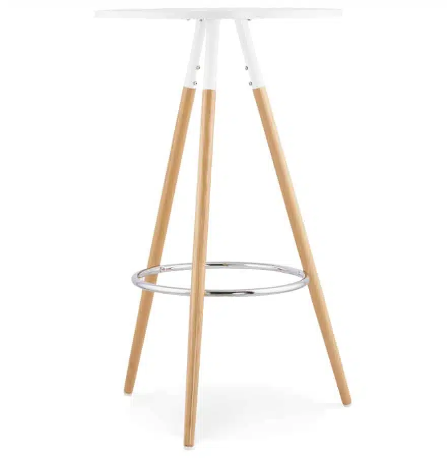Table haute ronde 'BARY' en bois blanc