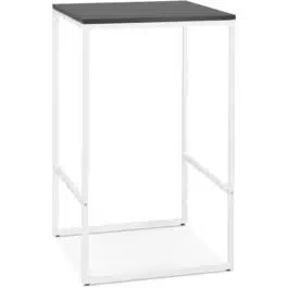 Table haute style industriel ‘ORTOS’ avec plateau noir et structure blanche idéale pour les professionnels