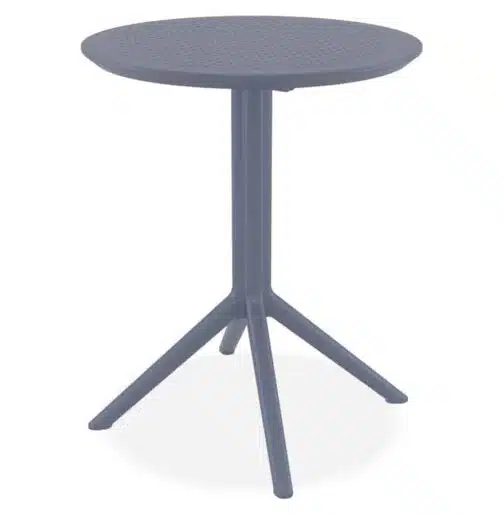 Table pliable ronde 'GIMLI' en matière plastique gris foncé - intérieur / extérieur - Ø 60 cm