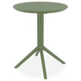 Table pliable ronde ‘GIMLI’ en matière plastique verte – intérieur / extérieur – Ø 60 cm