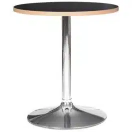 Table ronde ‘CASTO ROUND’ noire et pied chromé – Ø 80 cm